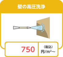 壁の高圧洗浄